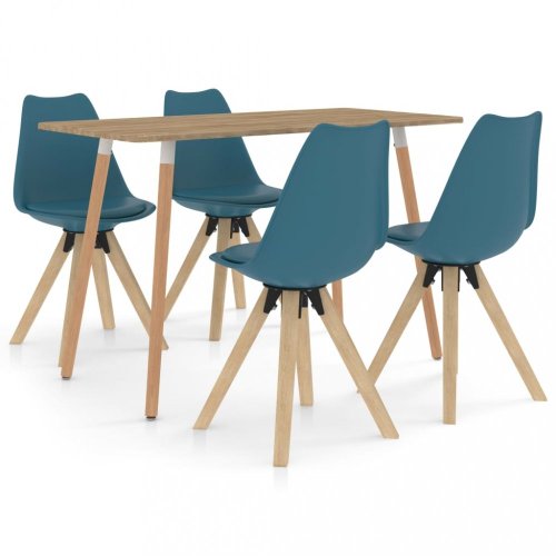 Jídelní set 4+1 buk / umělá kůže / plast Dekorhome