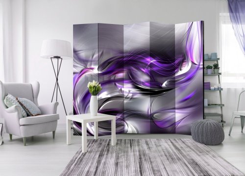 Paraván Purple Swirls Dekorhome - ROZMER: 225x172 cm (5-dielny)