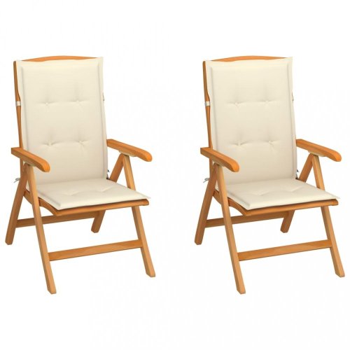 Zahradní židle 2 ks teak / látka Dekorhome