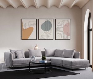 Rohová sedacia súprava / Rohová pohovka Floransa - Light Grey