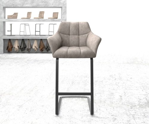 Barová židle Yulo-Flex vintage taupe konzolová podnož plochá kovová