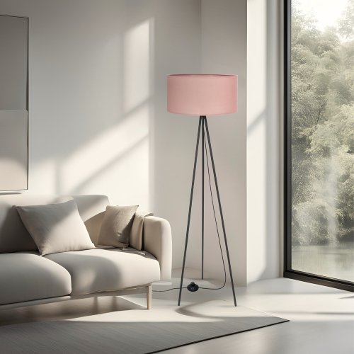 Stojaca lampa SHANTI čierna 1x40W E27 tienidlo vres