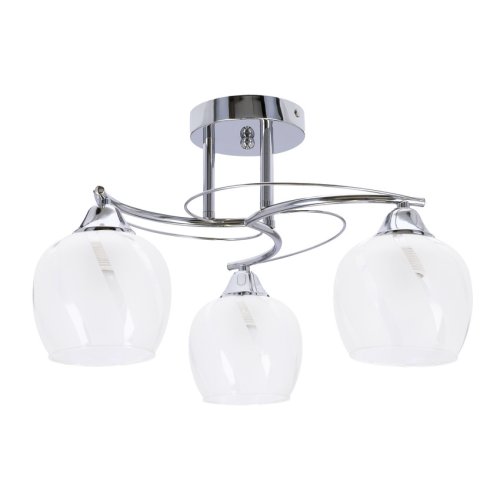 Stropní lampa Prego chromová E27 s průhledným stínidlem
