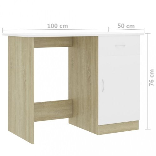 Psací stůl se skříňkou 100x50 cm Dekorhome - BAREVNÁ VARIANTA: Beton