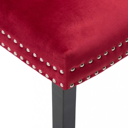 Jídelní židle 2 ks samet / kaučukovník Dekorhome - BAREVNÁ VARIANTA: Červená