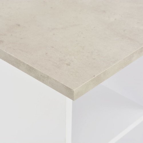 Barový stůl se 2 policemi Dekorhome - BAREVNÁ VARIANTA: Bílá / beton