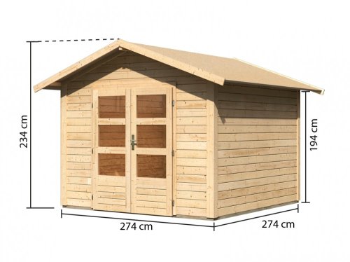 Dřevěný zahradní domek 274 x 274 cm Dekorhome - BAREVNÁ VARIANTA: Šedá
