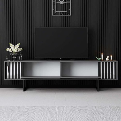 TV stolek Chrome Line - Anthracite, Black