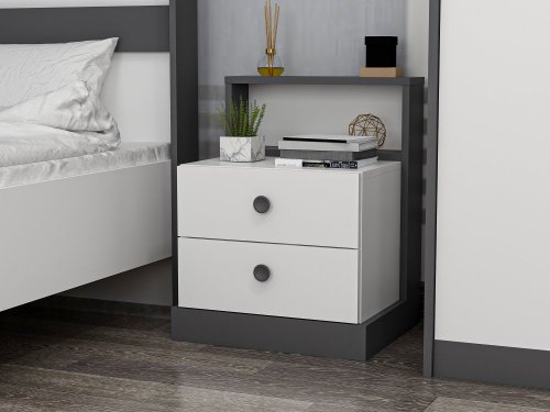 Nočný stolík Life - White, Anthracite