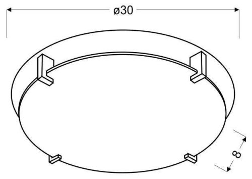 Stropní lampa chrom/bílá kulatá 30cm Fikus