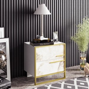 Nočný stolík Polka - White