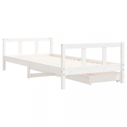 Dětská postel se zásuvkami bílá 90x200 cm masivní borové dřevo
