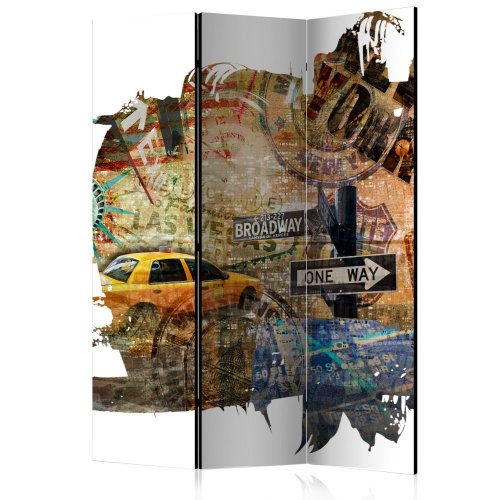 Paraván New York Collage Dekorhome - ROZMĚR: 135x172 cm (3-dílný)