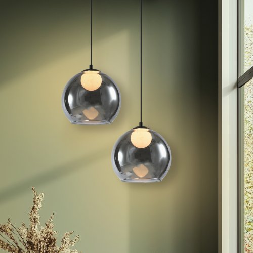 Stropná lampa Brin čierna 1x15W G9 dymová s bielym tienidlom