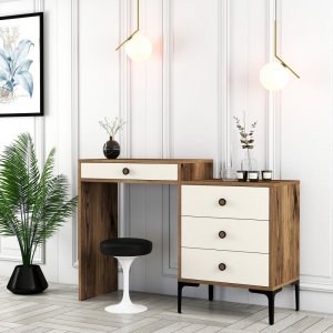 Toaletný stolík Lizbon 554 - Walnut, Cream