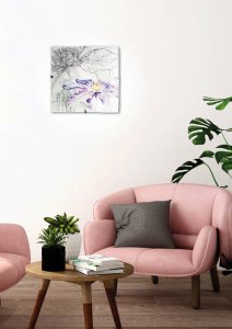 Stropní lampa s pružinou E27 fialová