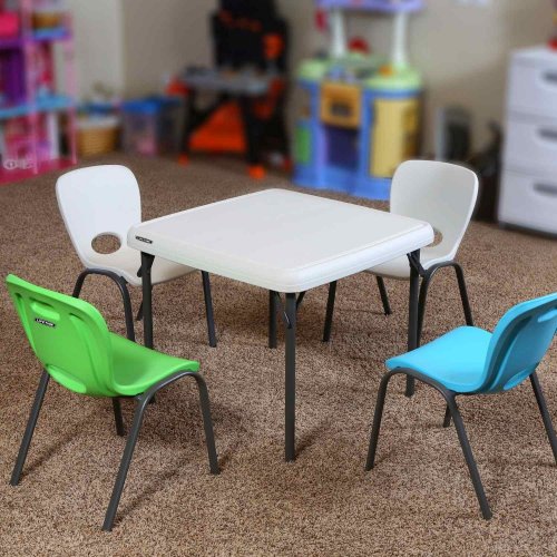 Detský stôl HDPE biela / čierna Dekorhome