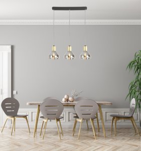 Závesná lampa zlatá sklenená 3xE14 70cm GREGORY