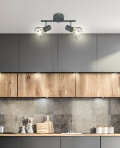 Nástenná lampa Verve, pásik E14, matná sivá