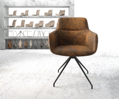 Otočná židle Pejo-Flex Hnědá Vintage Cross Rám Conical Černá