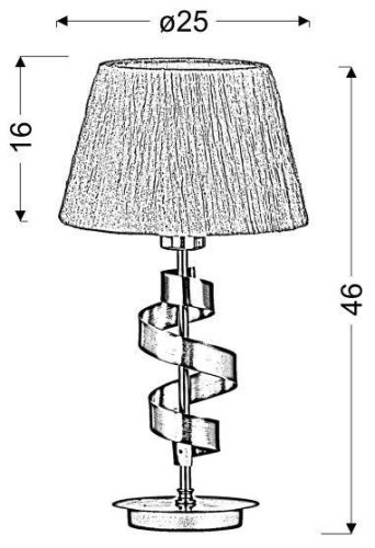Stolní lampa chrom/stříbrná stuha Denis