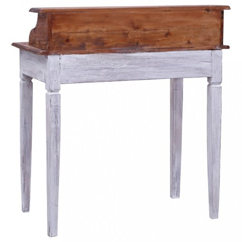 Písací stôl zo zásuvkami masívne drevo Dekorhome - BAREVNÁ VARIANTA: Biela / hnedá