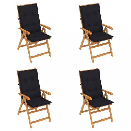 Skládací zahradní židle 4 ks s poduškami Dekorhome - BAREVNÁ VARIANTA: Bílá / červená