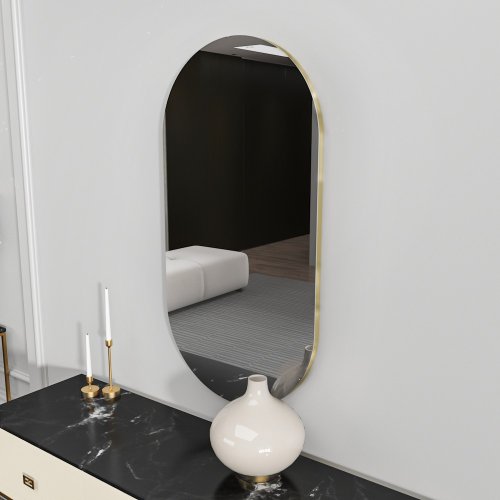 Zrkadlo Riors - Dark Grey, Gold