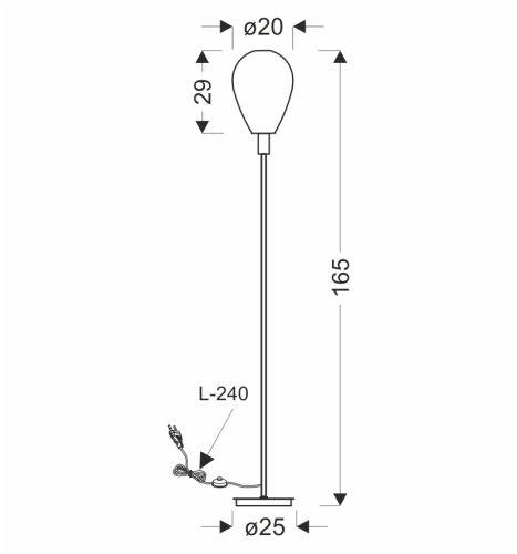 Lampa podłogowa Denso szklany klosz miedziany czarna metalowa do salonu