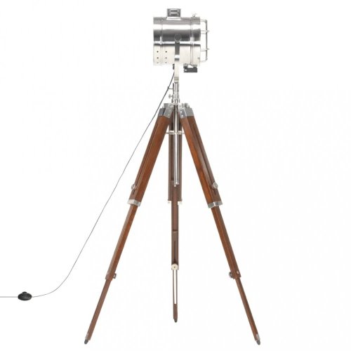 Stojací lampa kov / dřevo Dekorhome
