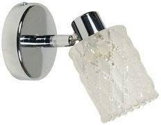 Chrómová nástenná lampa so skleneným tienidlom Trans