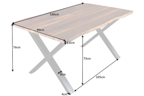 Jídelní stůl ATHAMÁS X Dekorhome - ŠÍŘKA: 160 cm