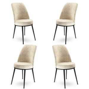 Súprava stoličiek (4 kusy) Dexa - Cream, Black