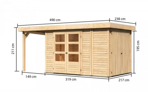 Dřevěný zahradní domek RETOLA 3 Dekorhome - ŠÍŘKA: 319 cm