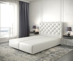 Boxspring postel Dream-Great 160x200 cm koženka bílá