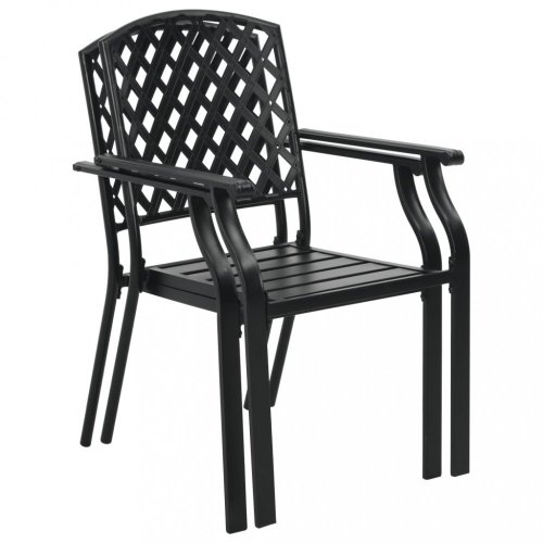Stohovatelné zahradní židle 4 ks černá  Dekorhome