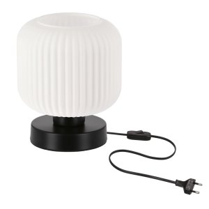 ESTILO lampa stołowa czarny 1x40 E27 klosz biały