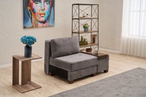 Rozkladacie kreslo Perenna Chenille Right - Grey