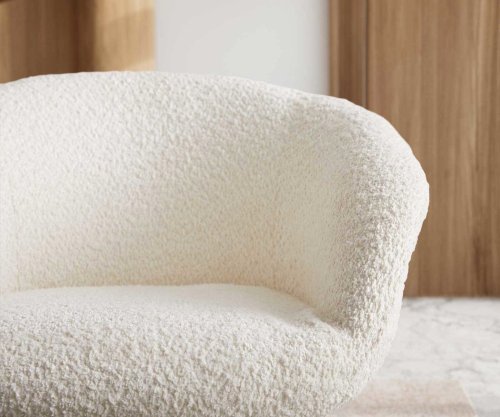 Jedálenská stolička Caja-Flex s opierkami bouclé biela jedálenská