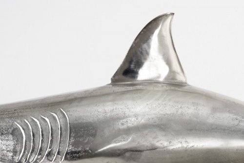 Dekoračná socha žralok AMEIS 100 cm Dekorhome - BAREVNÁ VARIANTA: Strieborná