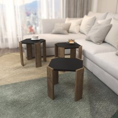 Konferenčný stolík Lori - Anthracite, Walnut
