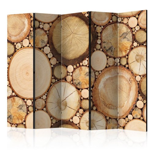 Paraván Wood grains Dekorhome - ROZMER: 225x172 cm (5-dielny)