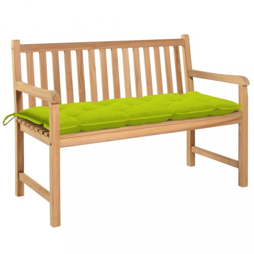 Zahradní lavice s poduškou 120 cm Dekorhome - BAREVNÁ VARIANTA: Zelená