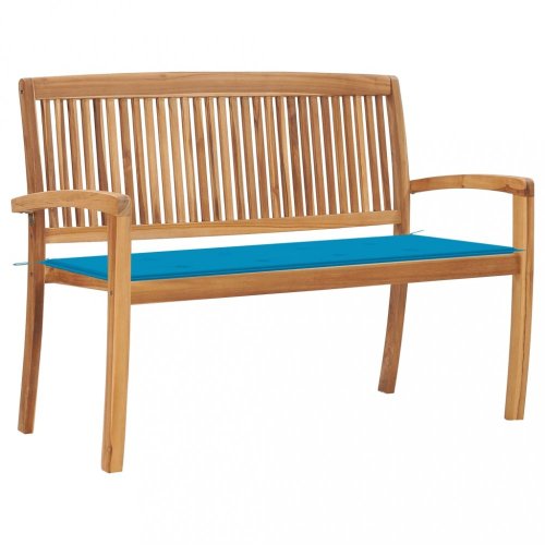Zahradní lavice teak / látka Dekorhome