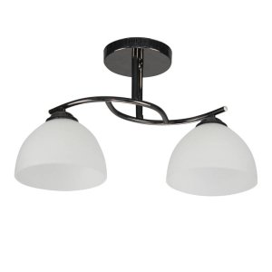 Stropná lampa Gracja Čierna perla 2X40 E27 Biele tienidlo