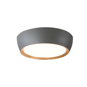 stropná lampa abruzzo sivá drevená stropná lampa biele tienidlo