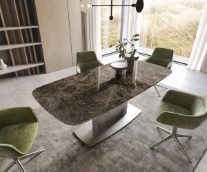 Jídelní stůl Edge Boot 200x100 keramika Laminam® Emperador Extra