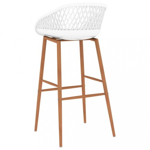 Barové židle 2 ks plast / kov Dekorhome - BAREVNÁ VARIANTA: Bílá / hnědá