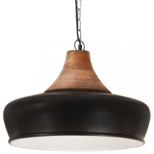 Závěsná lampa černá / mangovníkové dřevo Dekorhome