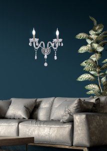 Nástěnná lampa Cristallo 2x40W E14 průhledná